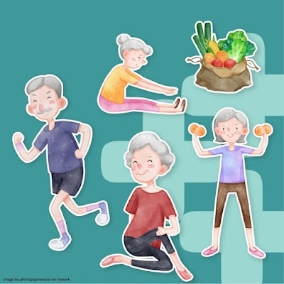 Vektorgrafik zur Prävention der Osteoporose durch Ernährung und Training