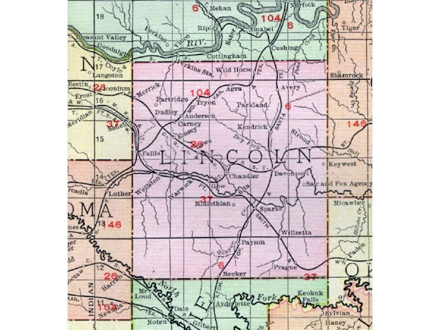lincoln county oklahoma map