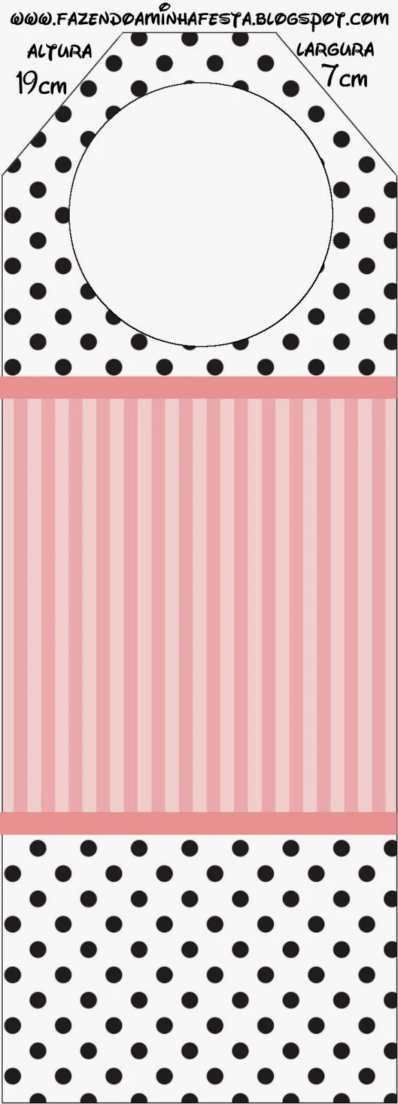 Free Printables of Pink, White and Black Stripes and Polka Dots.