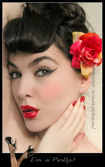vintage pinup makeup. A few Pin-Up hairstyles