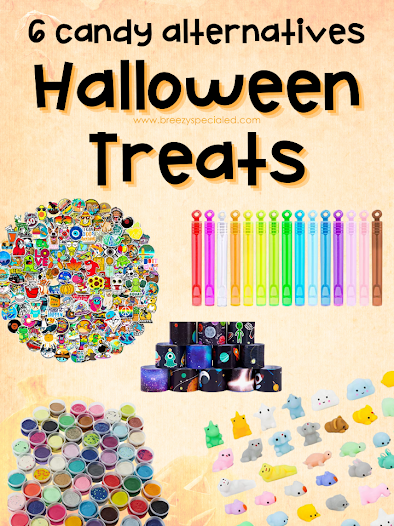 6 Candy Alternatives for Halloween Treats: stickers, slap bracelets, squishy animals, play doh and more