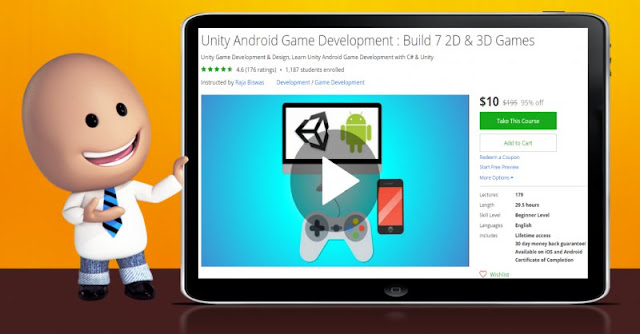 [95% Off] Unity Android Game Development : Build 7 2D & 3D Games|Worth 195$