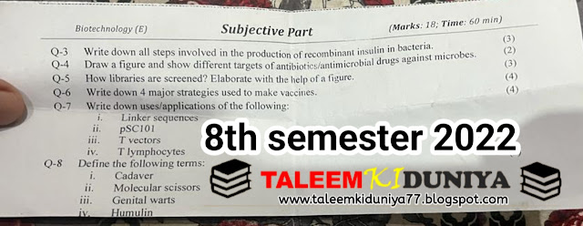 BS Biochemistry 8th Semester Papers 2022 GCUF (2)