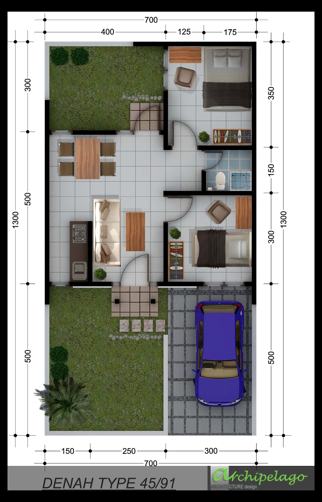 Denah Rumah Type 50 72 Terupdate Denahom