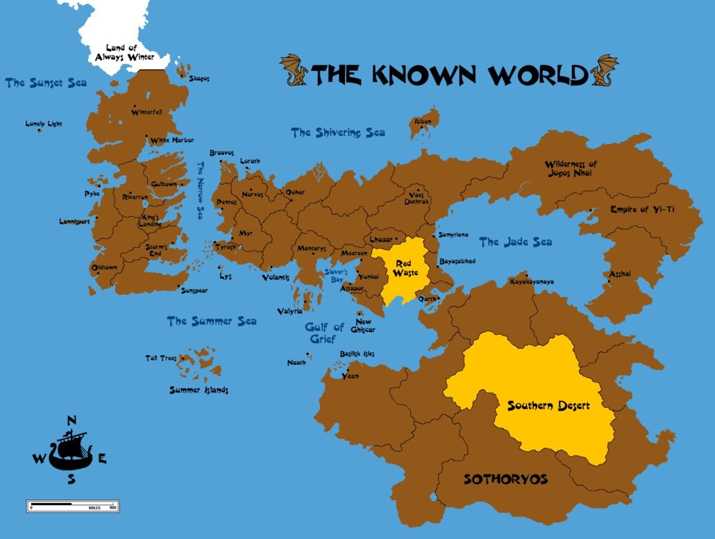 Map Of The World Game Of Thrones Map of Earthos, the world of Game of Thrones / A Song of Ice and Fire