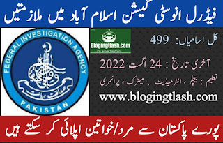 FIA jobs 2022 Federal Investigation Agency career opportunity.
