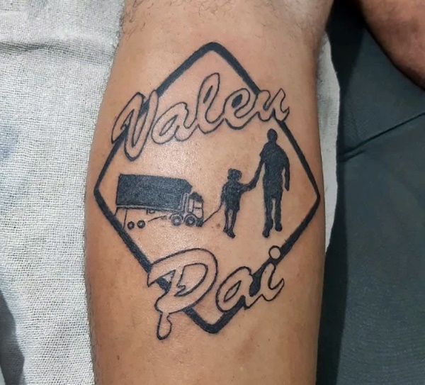 tatuagem caminhao valeu pai