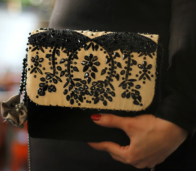 Black & White Embellished Bag, Clutch, Party Clutch