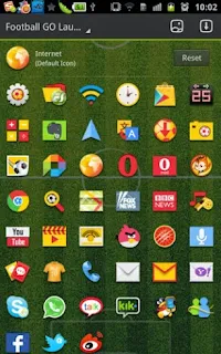 Screenshots of the Football GO LauncherEX Theme for Android mobile, tablet, and Smartphone.