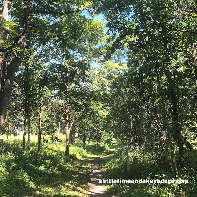 The unpaved path beckoned us forward on this section of the Poplar Creek Trail System