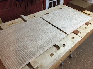 Tiger Maple pedestal table top