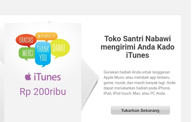 Jual iTunes Gift Card (IGC) iPhone / iPad Apple Wilayah Indonesia Terpercaya