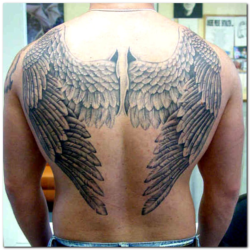 Labels Tattoos Design wings tattoos for men