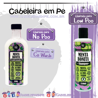 Shampoo (Low Poo) e Condicionador (No Poo e Co Wash) Menta Bonita - Lola Cosmetics