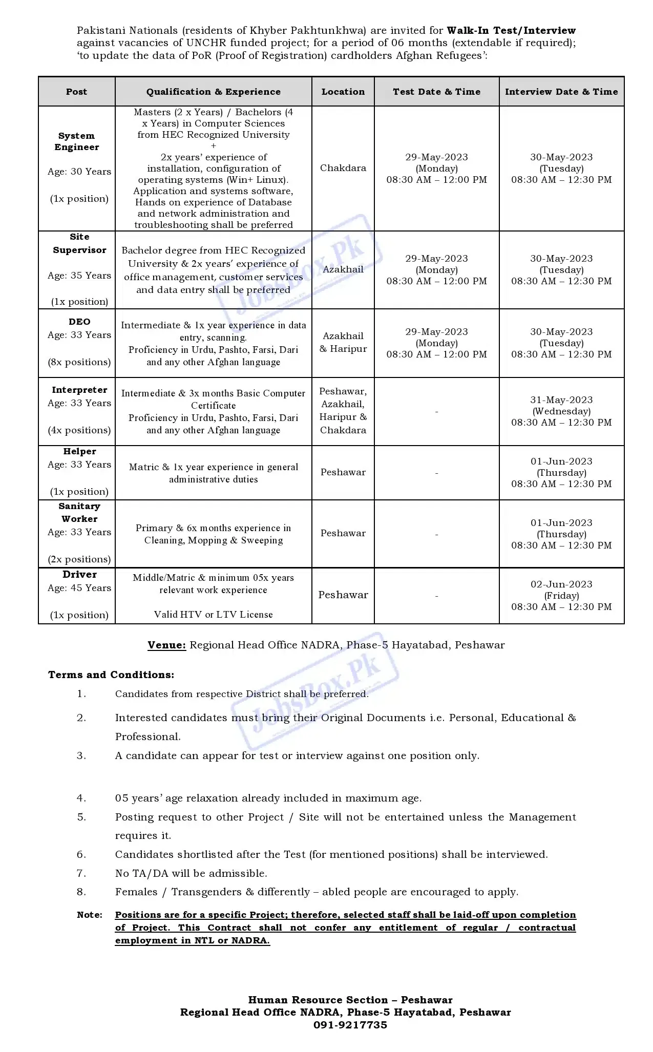 NADRA Jobs 2023 |National Database and Registration Authority Jobs 2023 all over Pakistan