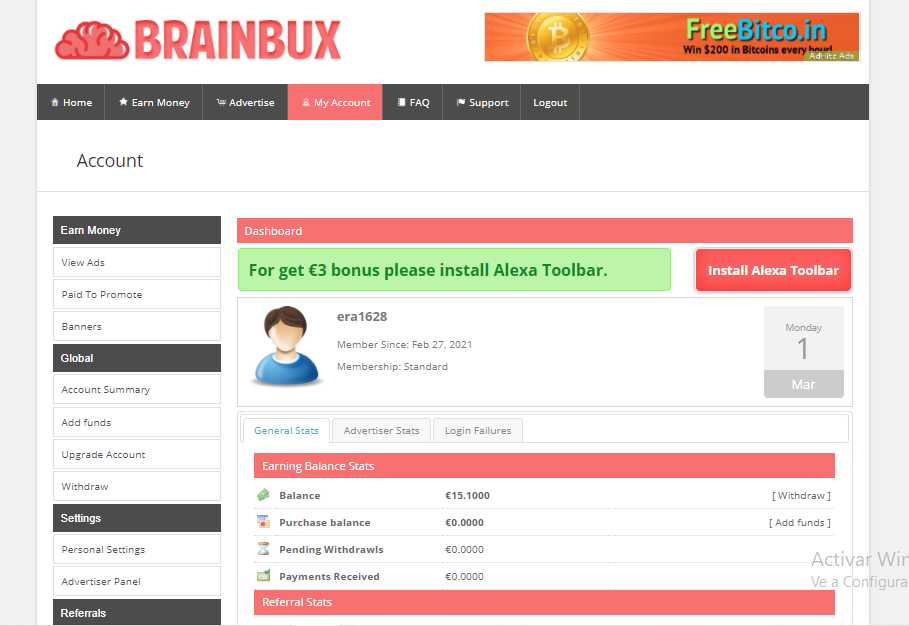 BrainBux paga en euros