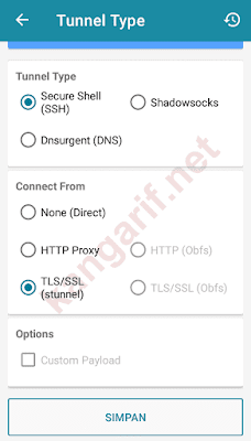 pengaturan tunnel type http injector