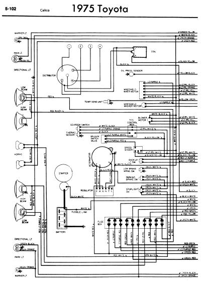 Toyota Celica A20 1975 Wiring Diagrams Manufacturer Toyota