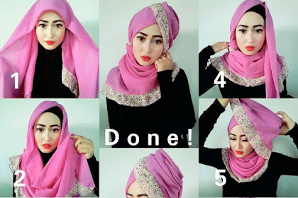 Paling Inspiratif Cara Pake Kerudung Segi Empat Buat Kondangan