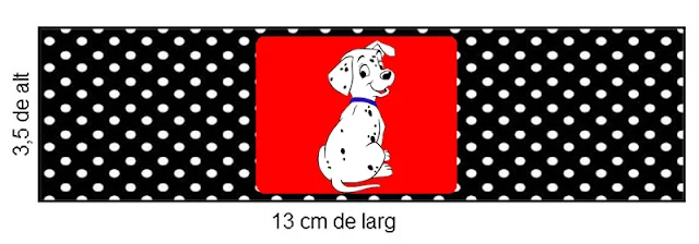 101 Dalmatians in Red and Black Free Printable Labels.