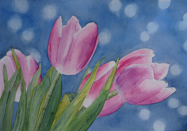 Danielle Beaulieu watercolour of tulips