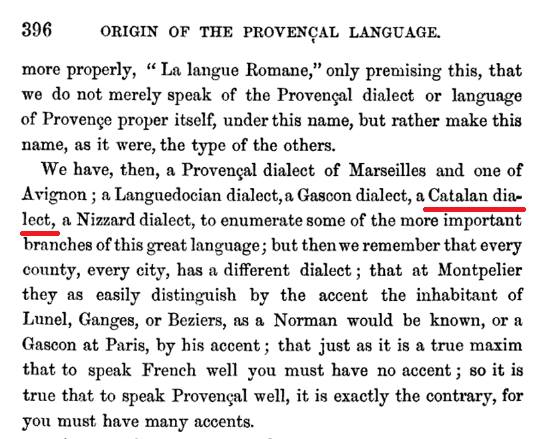 Ñabíe una vegada un dialecte provensal que no teníe literatura y va tindre que apropiás de la literatura de les llengües veínes per a tíndrela.  * Duncan Vragig, J.; Miejour; or, provençal legend, life, language and literature, 1877