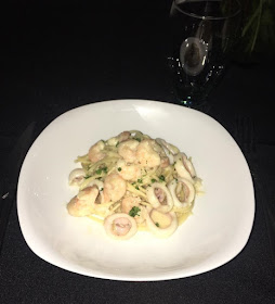 pasta con crema y camarones