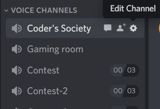voice channel setting icon