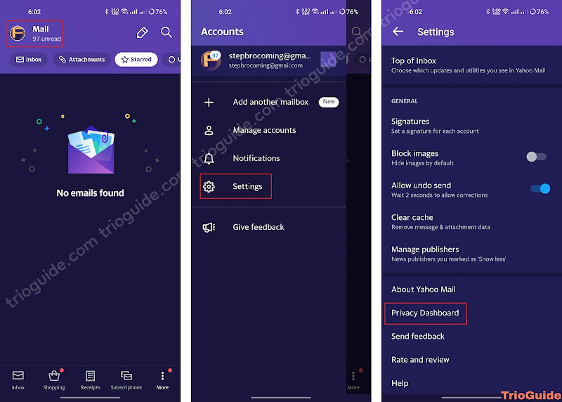 How to delete Yahoo Email Account on Mobile Device