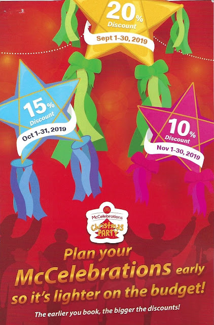 Brochure of McDo Birthday Party Discounted Package 2019