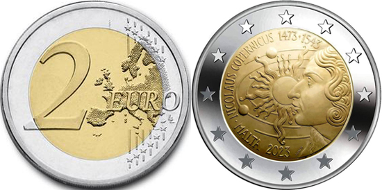 Malta 2 euro 2023 - 550 years of the birth of Nicolas Copernico