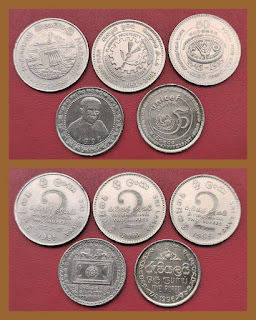 SL-2 SRI LANKA SET OF 5 DIFFERENT COMMEMORATIVE COINS (#RVJ)