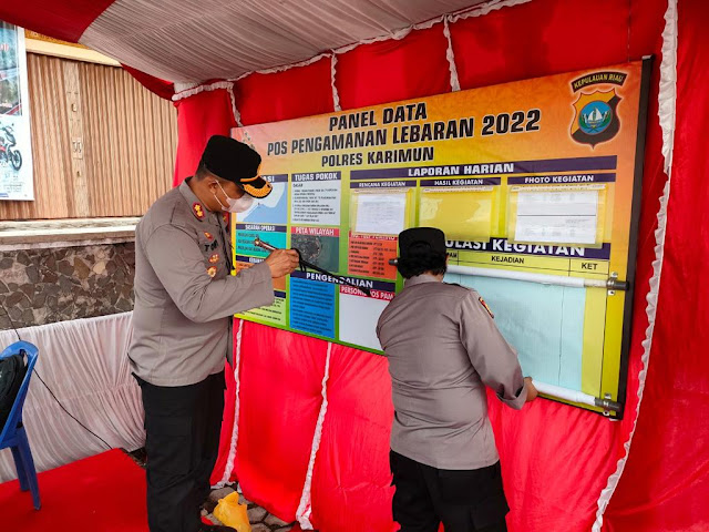 Kapolres Karimun Melakukan Pengecekan Pospam dan Posyan Operasi Ketupat Seligi 2022