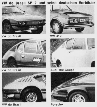 Comparativo de design - Volkswagen SP2