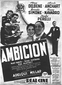 Mercedes Simone en cartelon del film Ambicion en 1939