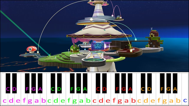 Rosalina's Comet Observatory (Super Mario Galaxy) Piano / Keyboard Easy Letter Notes for Beginners