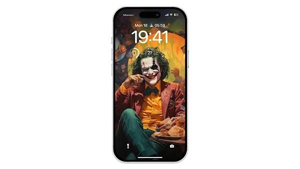 JOKER LAUGHING AT RESTAURANT - IMAGE GENERATED BY MIDJOURNEY AI - USE AS PHONE WALLPAPER HD