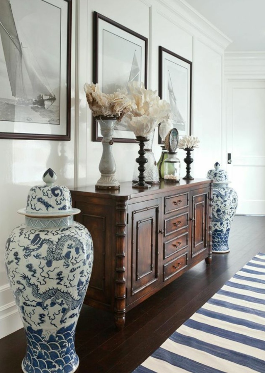 Navy Blue Striped Hallway Rug Coastal Decor Ideas