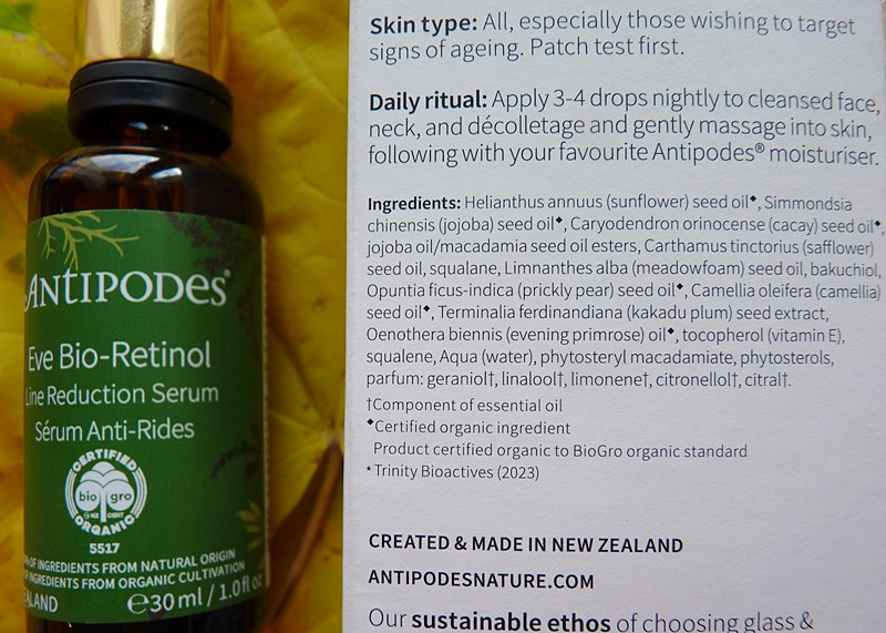 Antipodes Eve Bio-Retinol Line Reduction Serum skład inci ingredients