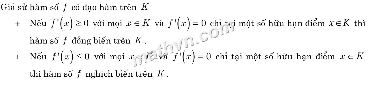 tính đơn điệu của hàm số