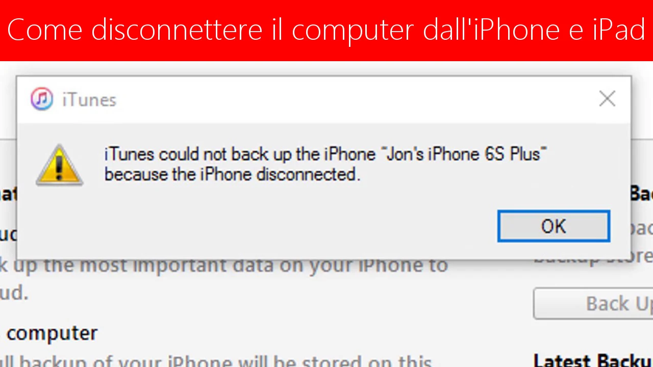 Come disconnettere il computer dall'iPhone i dall'iPad