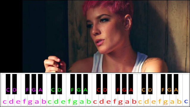 Without Me by Halsey (Hard Version) Piano / Keyboard Easy Letter Notes for Beginners