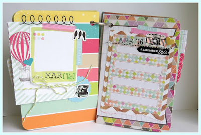 SRM Stickers Blog - 2016 Planner/Date Book by Shannon - #2016 #planner #minialbum #stickers #stickerstitches #calendarmonths #doilies #twine #punchedpieces