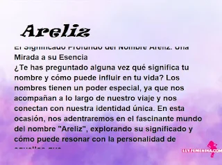 significado del nombre Areliz