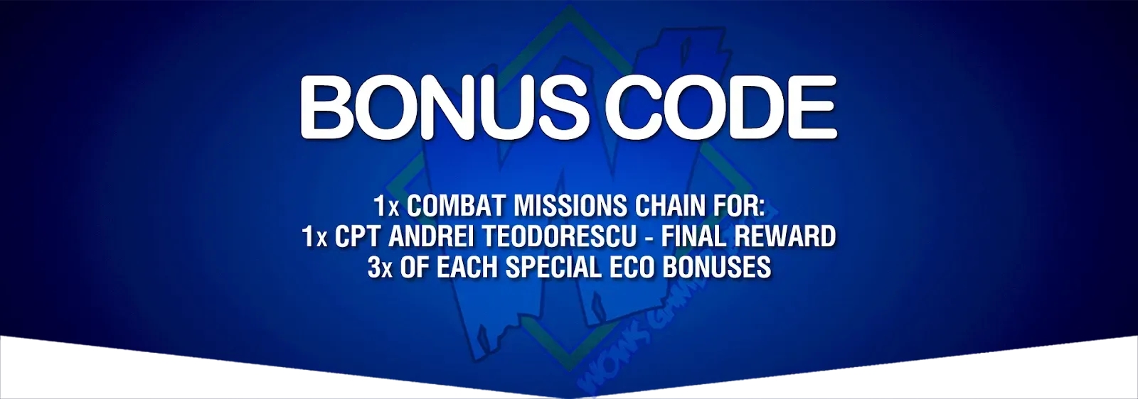 Image of Bonus code banner