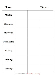  gratis Vorlage Wochenplan mit Wochentagen