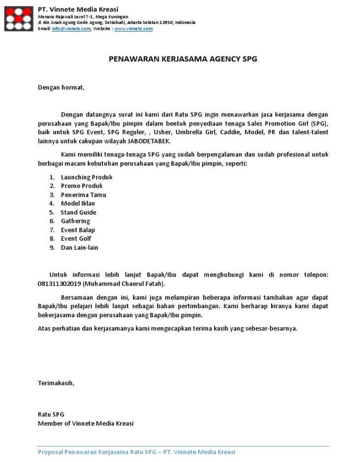24 Contoh Surat Penawaran Barang Jasa Dan Kerjasama Terupdate