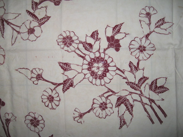 Juanda Antik Solo : Batik #128. Kelengan Merah Buketan Bunga