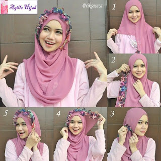 cara memakai hijab pesta 5