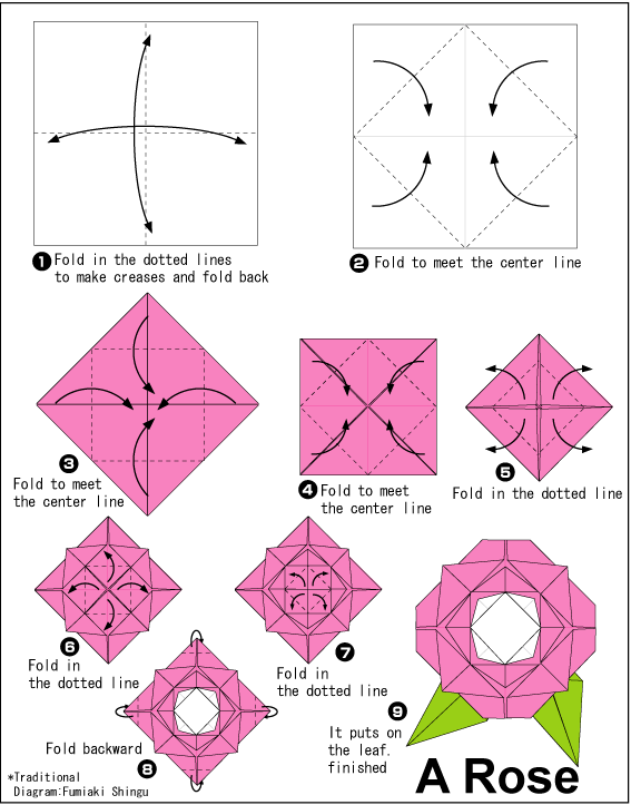  Cara Membuat Origami Bunga Mawar  Cara  Membuat  Origami  